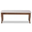 Baxton Studio Cornelie Grey Fabric Upholstered and Walnut Wood Dining Bench