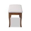 Baxton Studio Cornelie Grey Fabric Upholstered and Walnut Wood Dining Bench