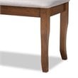 Baxton Studio Cornelie Grey Fabric Upholstered and Walnut Wood Dining Bench