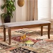 Baxton Studio Cornelie Grey Fabric Upholstered and Walnut Wood Dining Bench
