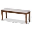 Baxton Studio Cornelie Grey Fabric Upholstered and Walnut Wood Dining Bench