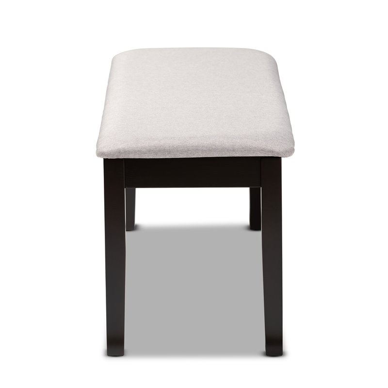 Baxton Studio Teresa Gray Fabric and Dark Brown Finished Wood Dining Bench