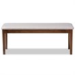 Baxton Studio Teresa Gray Fabric and Walnut Finished Wood Dining Bench