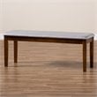 Baxton Studio Teresa Gray Fabric and Walnut Finished Wood Dining Bench