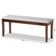 Baxton Studio Teresa Gray Fabric and Walnut Finished Wood Dining Bench