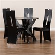 Baxton Studio Ronda Dark Brown Faux Leather Wood 5-Piece Dining Set