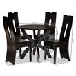 Baxton Studio Ronda Dark Brown Faux Leather Wood 5-Piece Dining Set