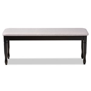 Baxton Studio Grey Upholstered and Brown Finished Wood Dining Bench