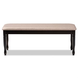 Baxton Studio  Upholstered and Brown Finished Wood Dining Bench