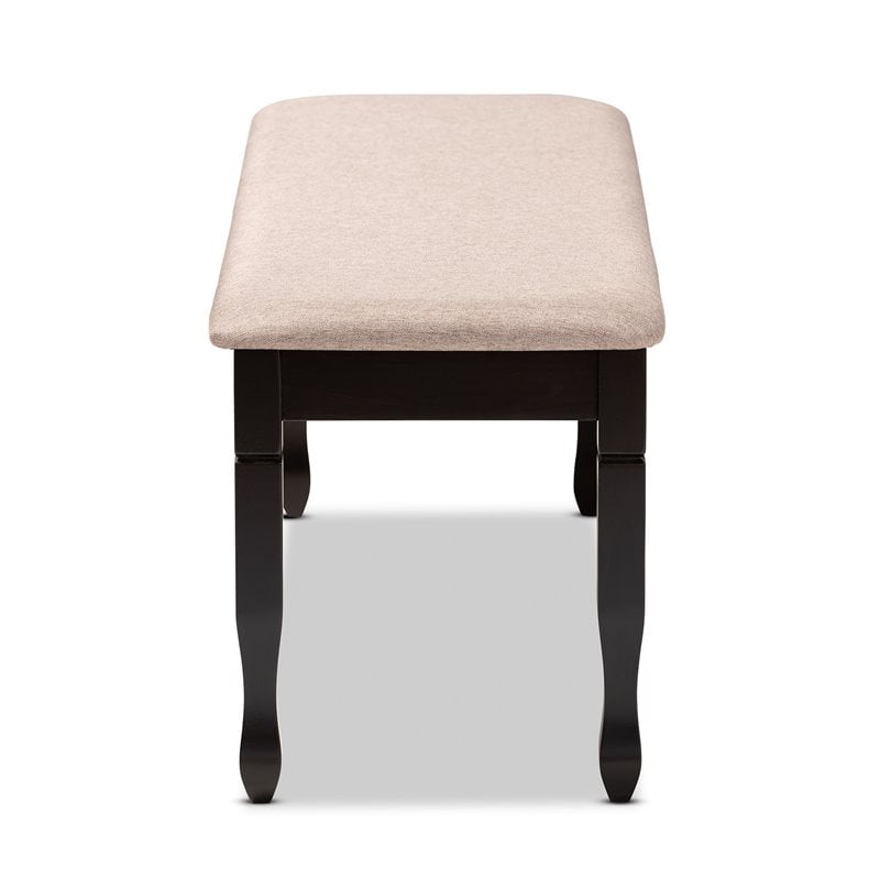 Baxton Studio  Upholstered and Brown Finished Wood Dining Bench