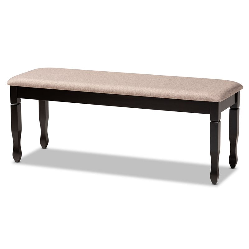 Baxton Studio  Upholstered and Brown Finished Wood Dining Bench