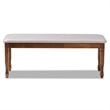 Baxton Studio Grey Upholstered and Walnut Brown Finished Wood Dining Bench