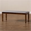 Baxton Studio Grey Upholstered and Walnut Brown Finished Wood Dining Bench