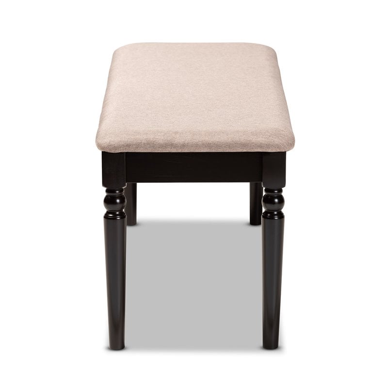 Baxton Studio Upholstered and Brown Finished Wood Dining Bench