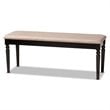 Baxton Studio Upholstered and Brown Finished Wood Dining Bench
