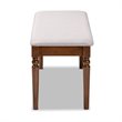 Baxton Studio Grey Upholstered and Walnut Brown Finished Wood Dining Bench