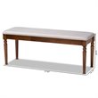 Baxton Studio Grey Upholstered and Walnut Brown Finished Wood Dining Bench