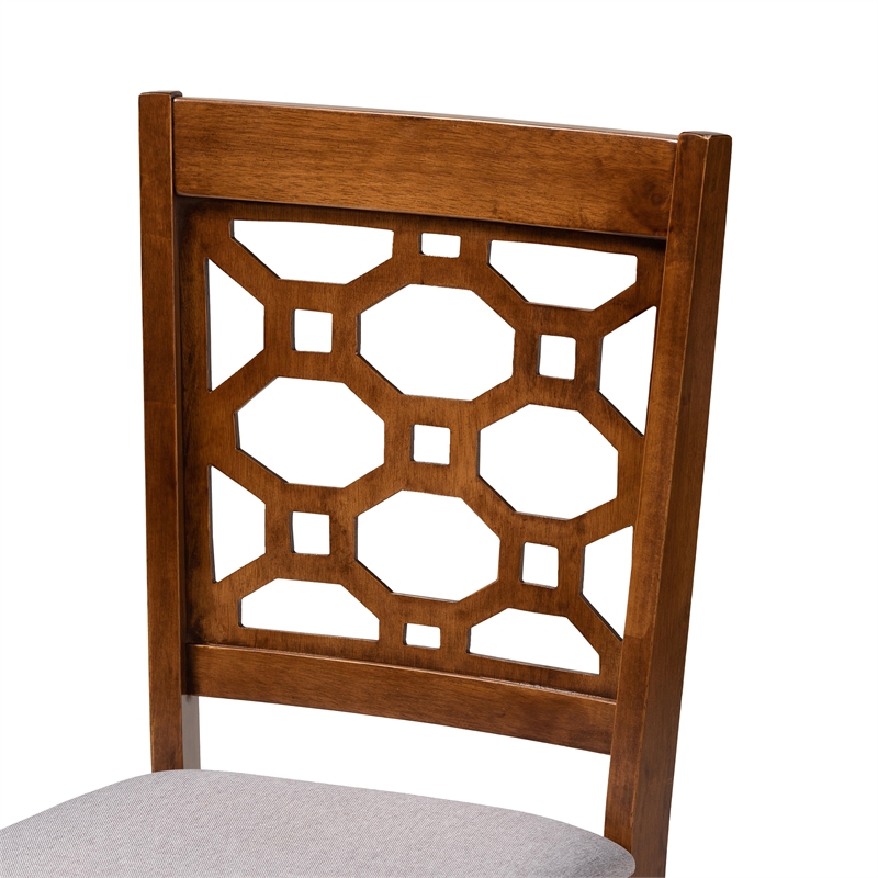 Baxton Studio Grey and Brown Finished Wood 4-Piece Dining Chair Set
