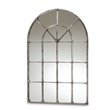 Baxton Studio Vintage Farmhouse Silver Finished Arched Window Wall Mirror