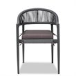 Baxton Studio Modern Grey Finished Rope and Metal Outdoor Dining Chair
