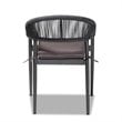 Baxton Studio Modern Grey Finished Rope and Metal Outdoor Dining Chair