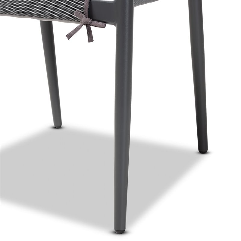 Baxton Studio Modern Grey Finished Rope and Metal Outdoor Dining Chair