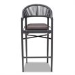 Baxton Studio Grey Finished Rope and Metal Outdoor Bar Stool