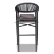 Baxton Studio Grey Finished Rope and Metal Outdoor Bar Stool