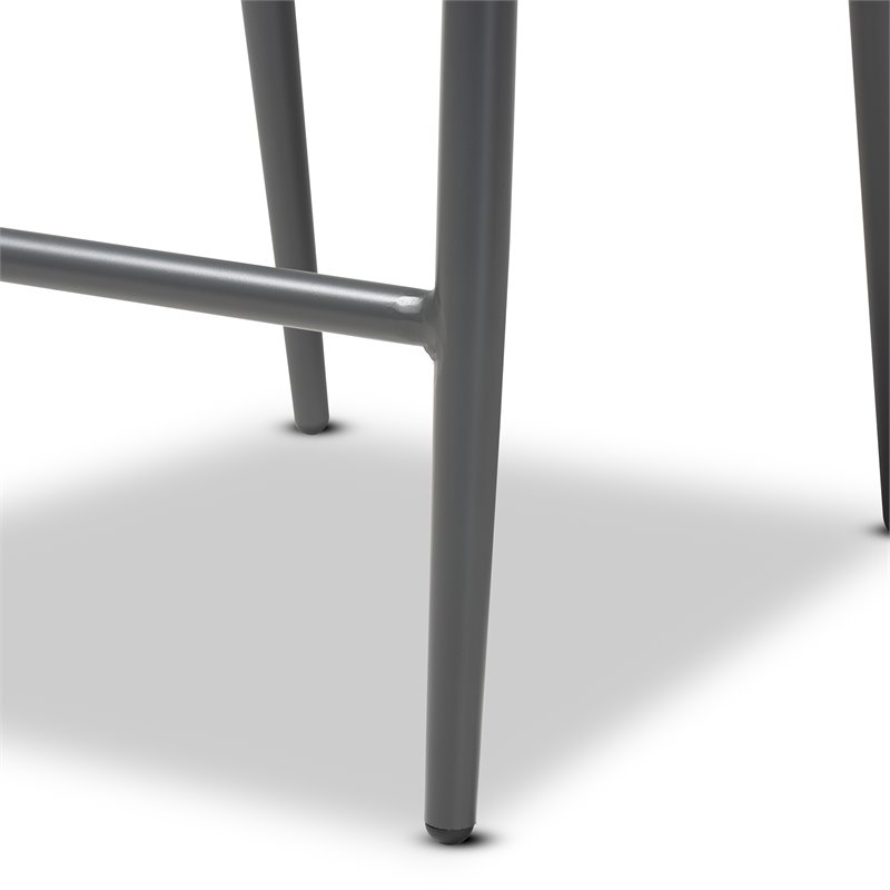 Baxton Studio Grey Finished Rope and Metal Outdoor Bar Stool