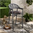 Baxton Studio Grey Finished Rope and Metal Outdoor Bar Stool