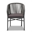 Baxton Studio Grey Finished Rope and Metal Outdoor Dining Chair