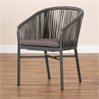 Baxton Studio Grey Finished Rope and Metal Outdoor Dining Chair