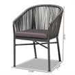 Baxton Studio Grey Finished Rope and Metal Outdoor Dining Chair