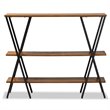 Baxton Studio Walnut Brown Finished Wood and Black Finished Metal Console Table