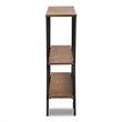 Baxton Studio Walnut Brown Finished Wood and Black Finished Metal Console Table
