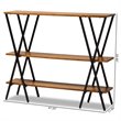 Baxton Studio Walnut Brown Finished Wood and Black Finished Metal Console Table