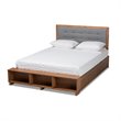 Baxton Studio Brown Finished Wood 4-Drawer Queen Size Platform Storage Bed