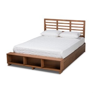 Baxton Studio Brown Finished Wood 4-Drawer King Size Platform Storage Bed