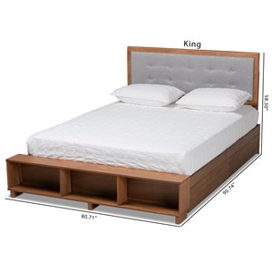 baxton studio brown finished wood 4-drawer king size platform storage bed