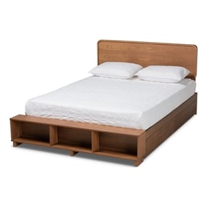Baxton Studio Brown Finished Wood 4-Drawer Full Size Platform Storage Bed