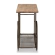Baxton Studio Natural Finished Wood and Black Finished Metal Wheeled Table