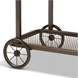 Baxton Studio Natural Finished Wood and Black Finished Metal Wheeled Table