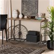 Baxton Studio Natural Finished Wood and Black Finished Metal Wheeled Table