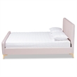 Baxton Studio Pink Fabric Upholstered and Gold Finished Full Size Platform Bed