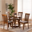 Baxton Studio Andi Grey and Walnut Brown Finished Wood 5-Piece Dining Set