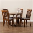 Baxton Studio Andi Grey and Walnut Brown Finished Wood 5-Piece Dining Set