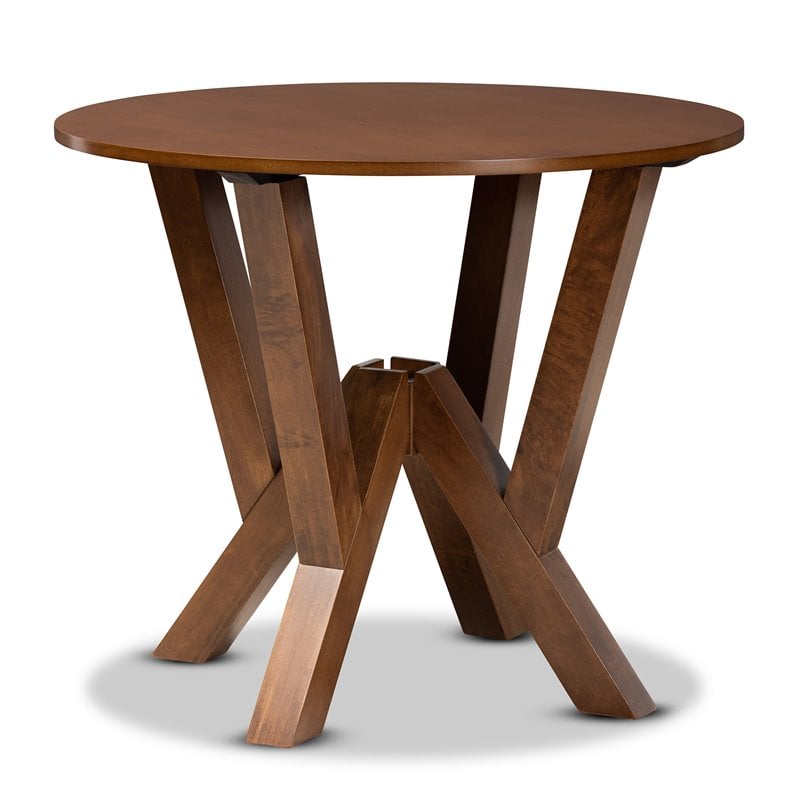 Baxton Studio Ariane Grey and Walnut Brown Finished Wood 5-Piece Dining Set