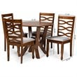 Baxton Studio Ariane Grey and Walnut Brown Finished Wood 5-Piece Dining Set