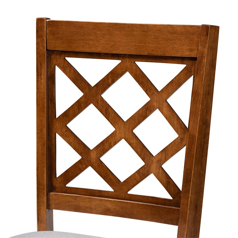 Baxton Studio Verner Grey and Walnut Brown Finished Wood 7-Piece Dining Set