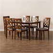 Baxton Studio Verner Grey and Walnut Brown Finished Wood 7-Piece Dining Set
